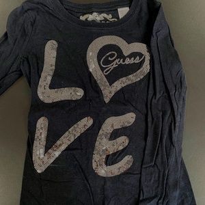 Children's Black Guess Long Sleeve Top